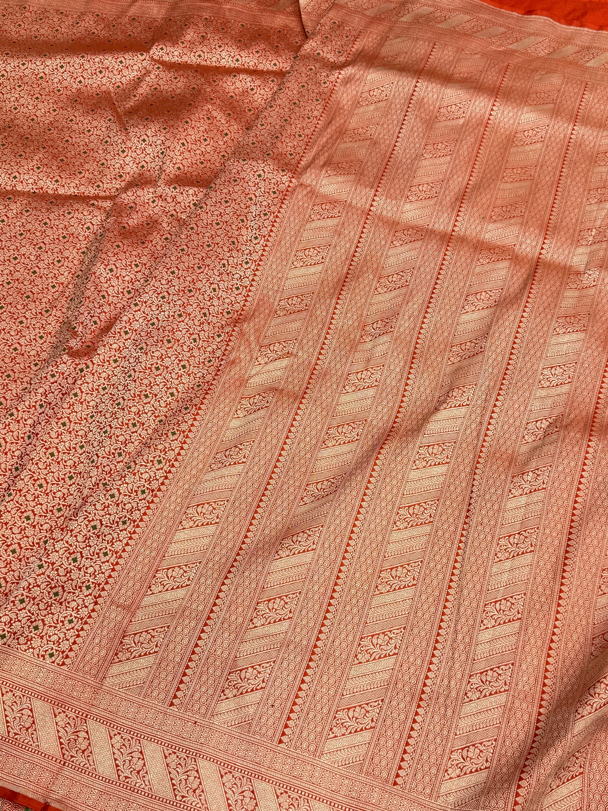 Banarasi Minakari Pure Katan Silk Brocade Saree – Rich Traditional Brocade Weave