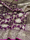 Magenta Handwoven Pure Banarasi Katan Silk Saree