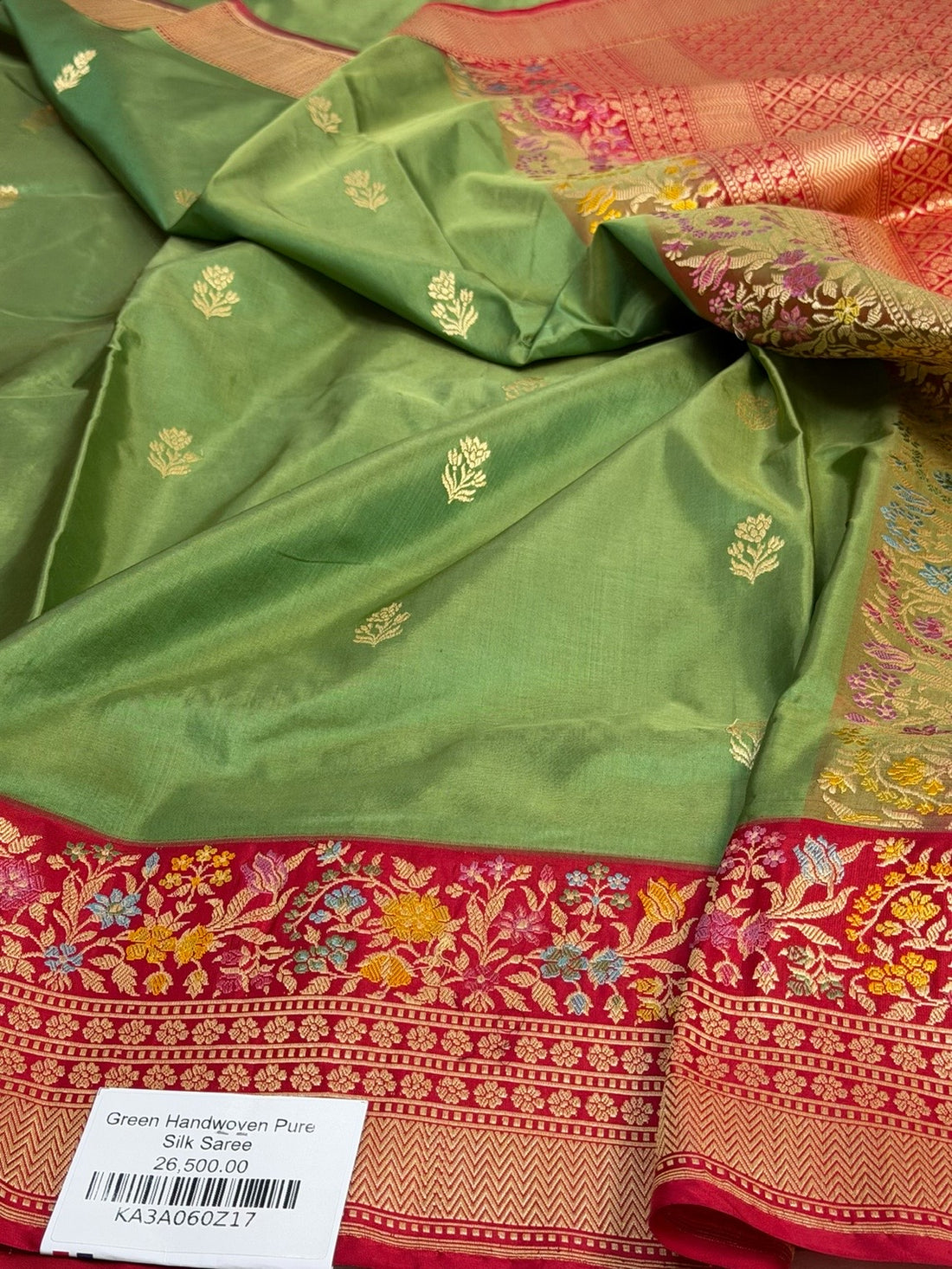 Green Handwoven Banarasi Pure Silk Saree