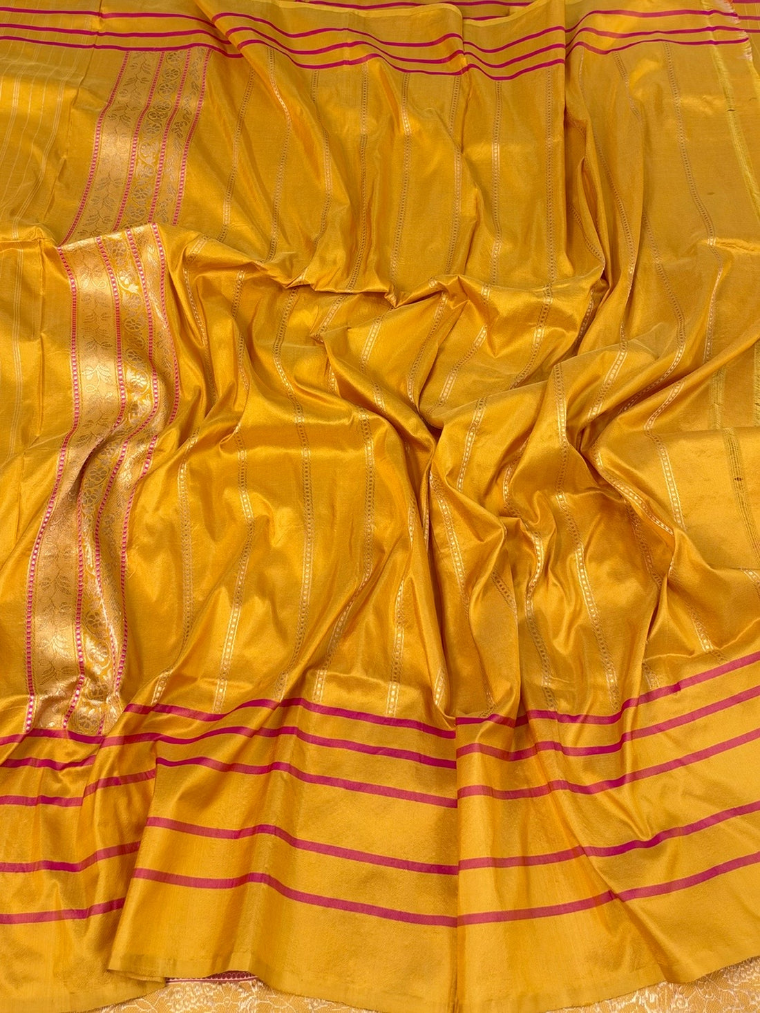 Yellow Handwoven Banarasi Pure Katan Silk Saree