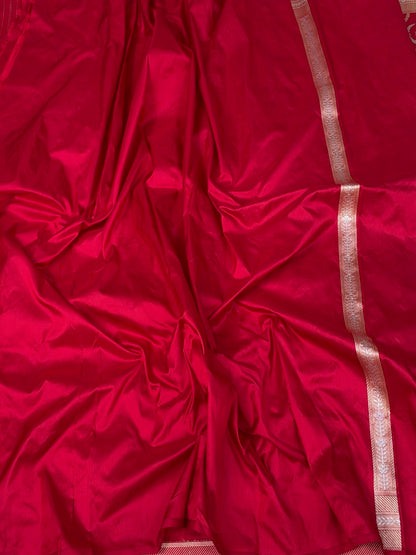Red Handwoven Banarasi Pure Katan Silk Saree