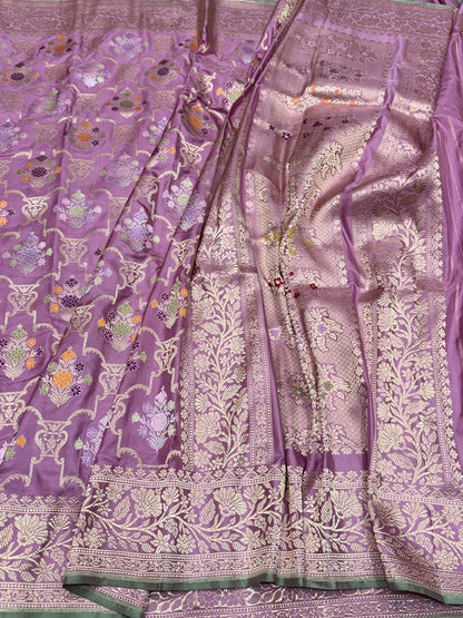 Gajiri Pink Handwoven Pure Banarasi Silk Saree