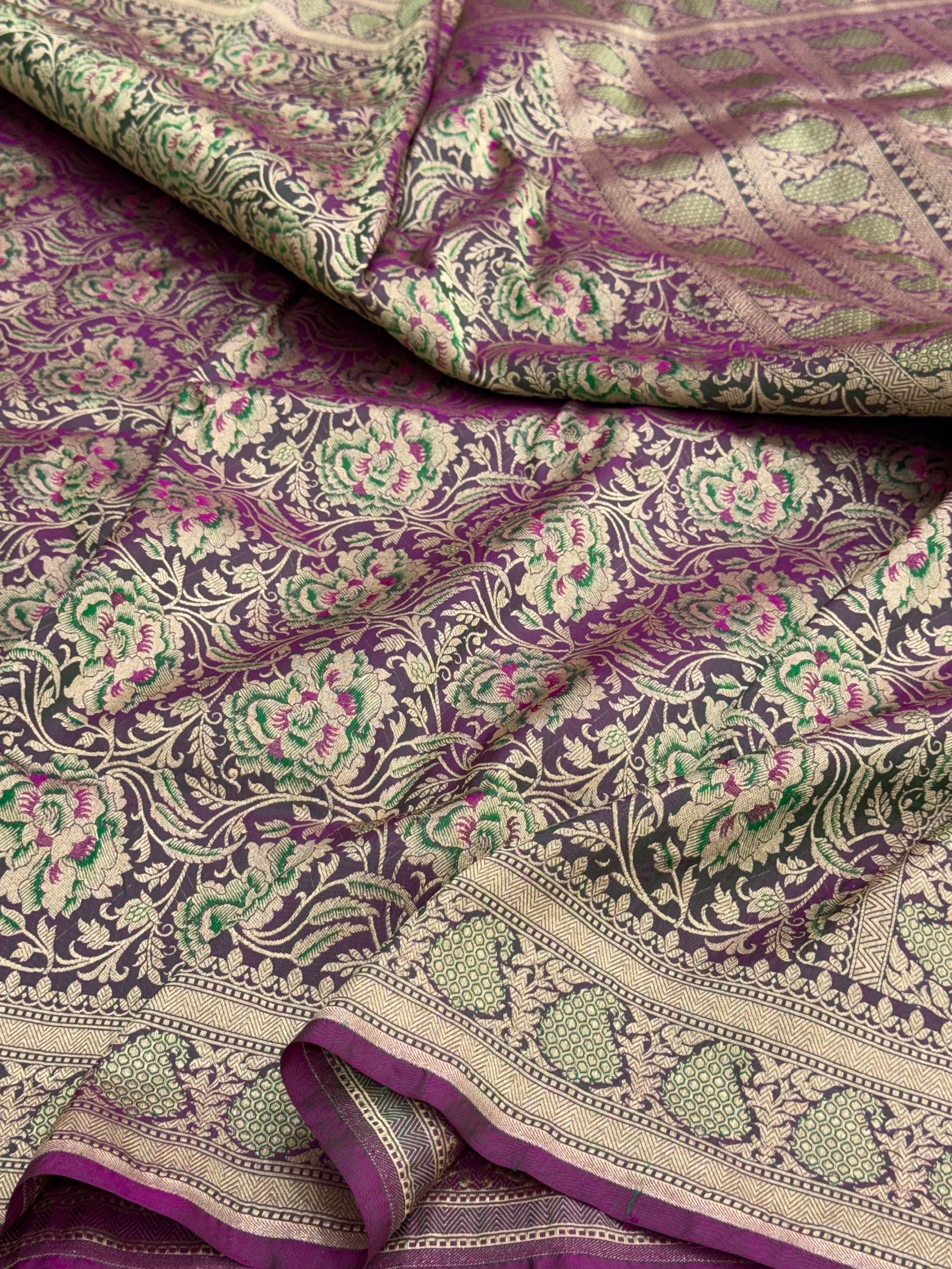 Banarasi Minakari Pure Silk Brocade Saree – Katan Silk with Intricate Minakari & Rich Brocade Weave