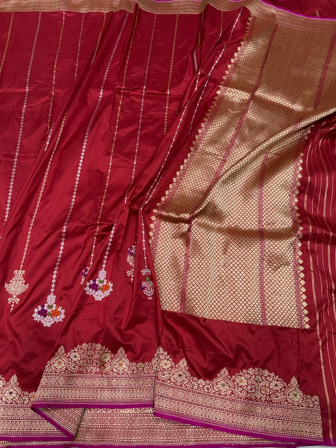 Red Handwoven Pure Banarasi Silk Saree