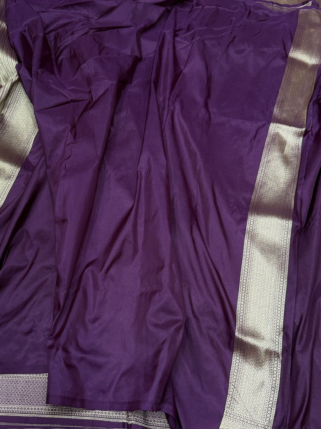 Purple Pure Silk Brocade Saree