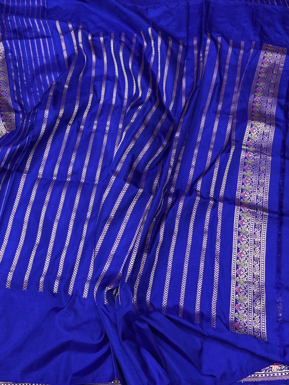 Royal Blue Handwoven Pure Banarasi Ektara Silk Saree