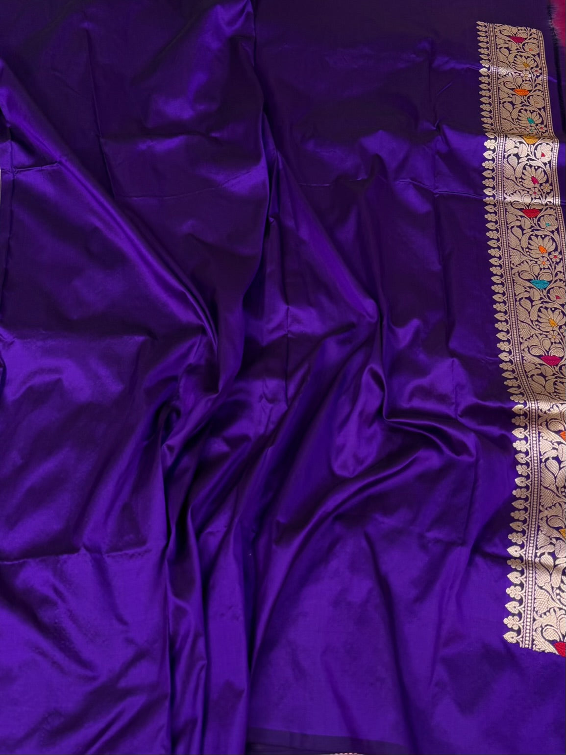 Purple Handwoven Pure Banarasi Katan Silk Saree