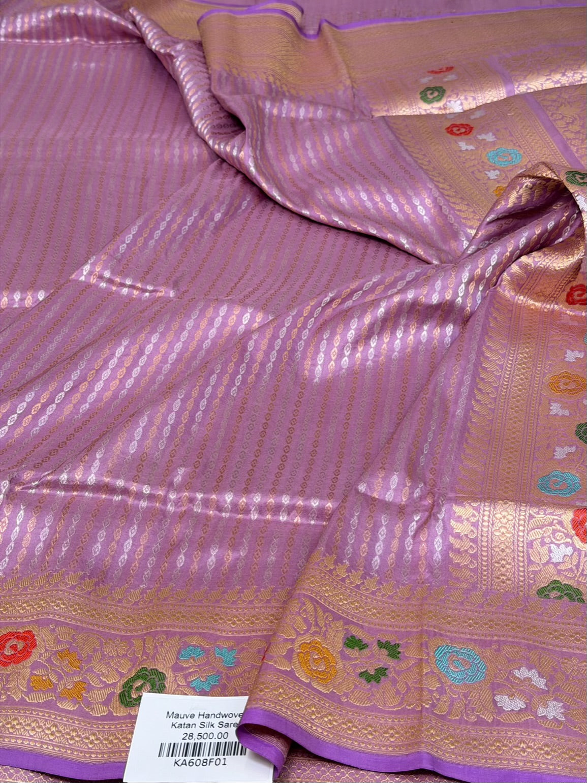 Mauve Handwoven Pure Banarasi Katan Silk Saree