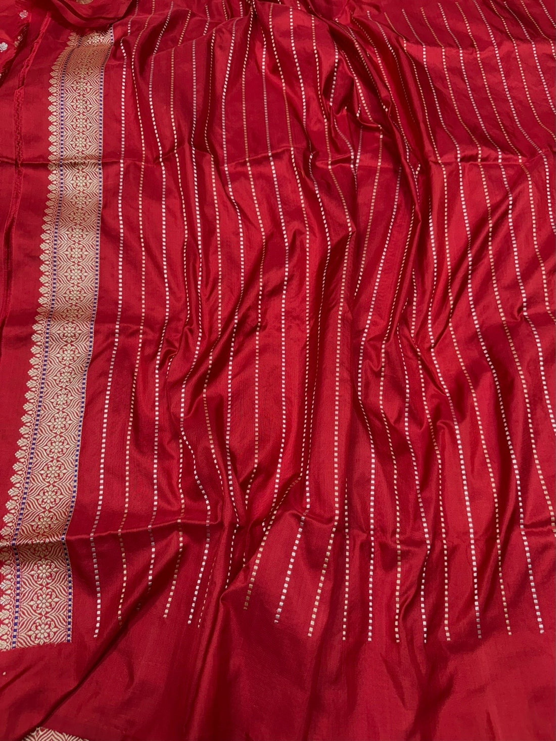 Red Handwoven Pure Banarasi Silk Saree | Kadwa Katan Mulberry Silk