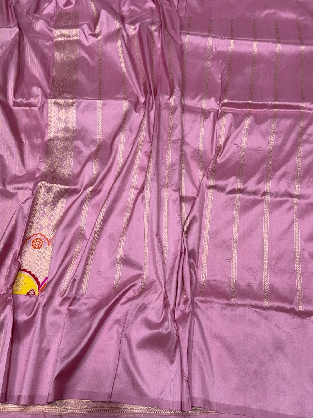 Gajiri Pink Handwoven Pure Banarasi Silk Kadwa Saree – 100% Pure Katan Mulberry Silk Brocade
