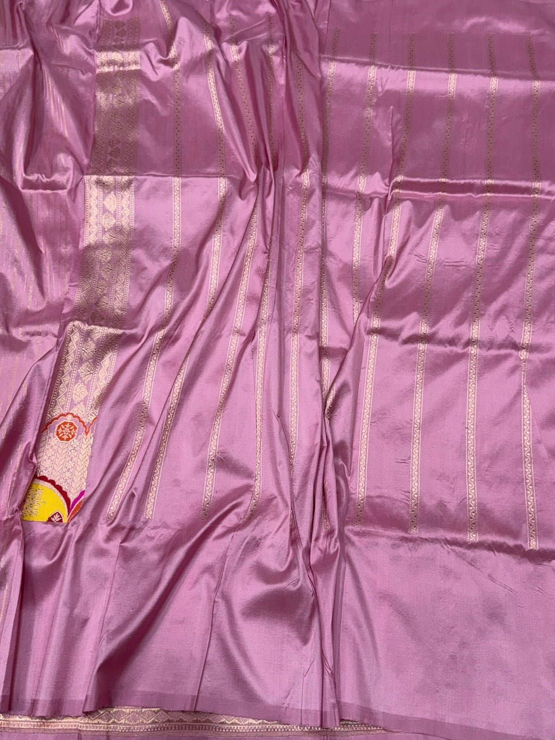 Gajiri Pink Handwoven Pure Banarasi Silk Kadwa Saree – 100% Pure Katan Mulberry Silk Brocade