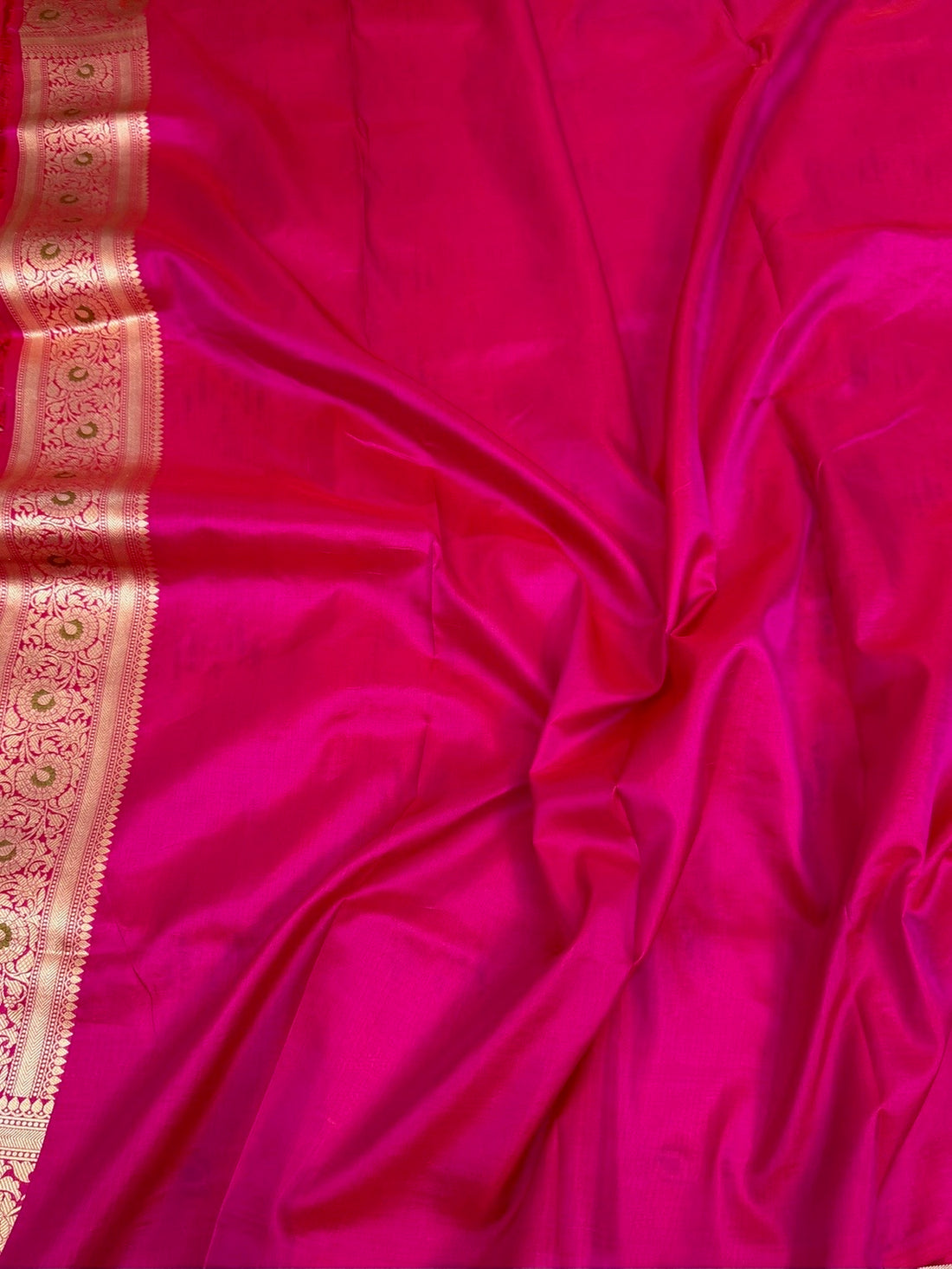 Rani Pink Banarasi Minakari Pure Katan Silk Saree