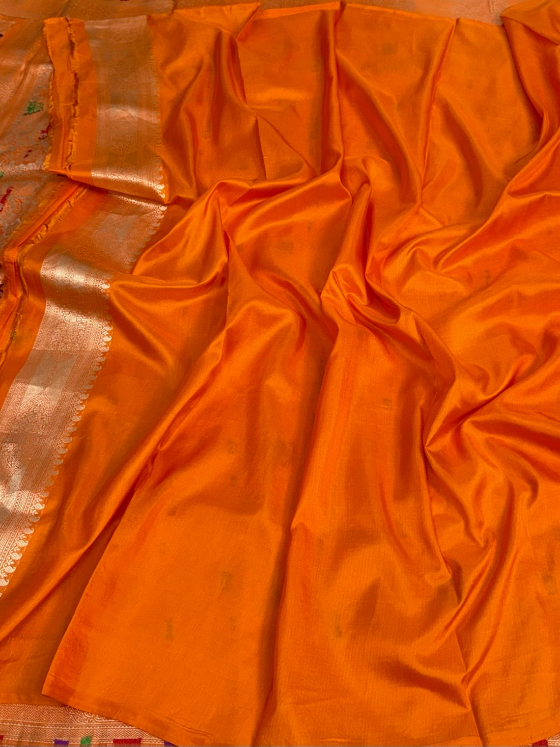 Orange Minakari Banarasi Pure Katan Silk Brocade Saree