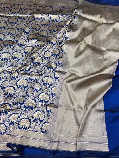 Banarasi Pure Silk Brocade Saree – Luxurious Katan Silk with Intricate Brocade Weave