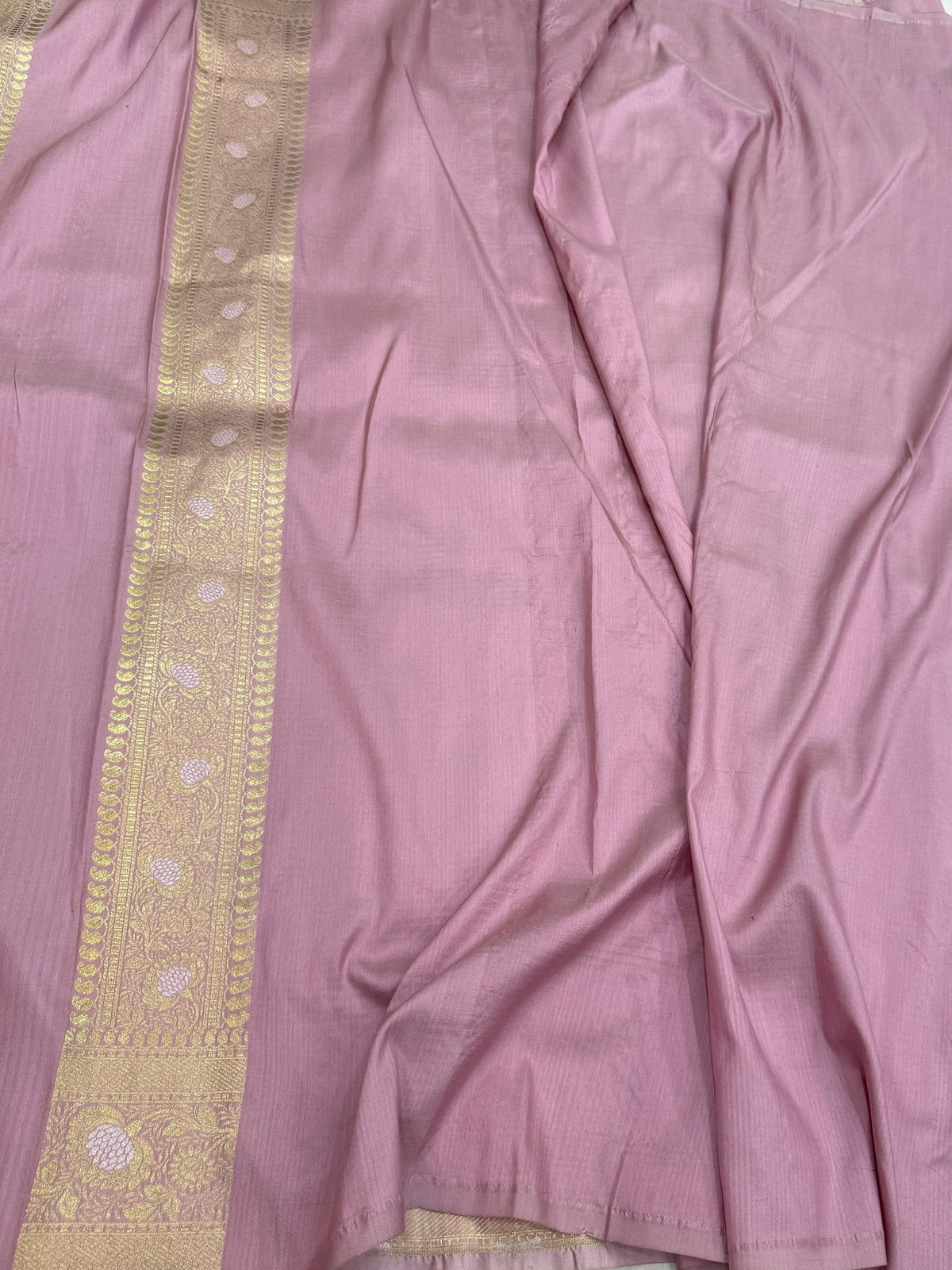 Blush Pink Sona Rupa Banarasi Pure Katan Silk Saree