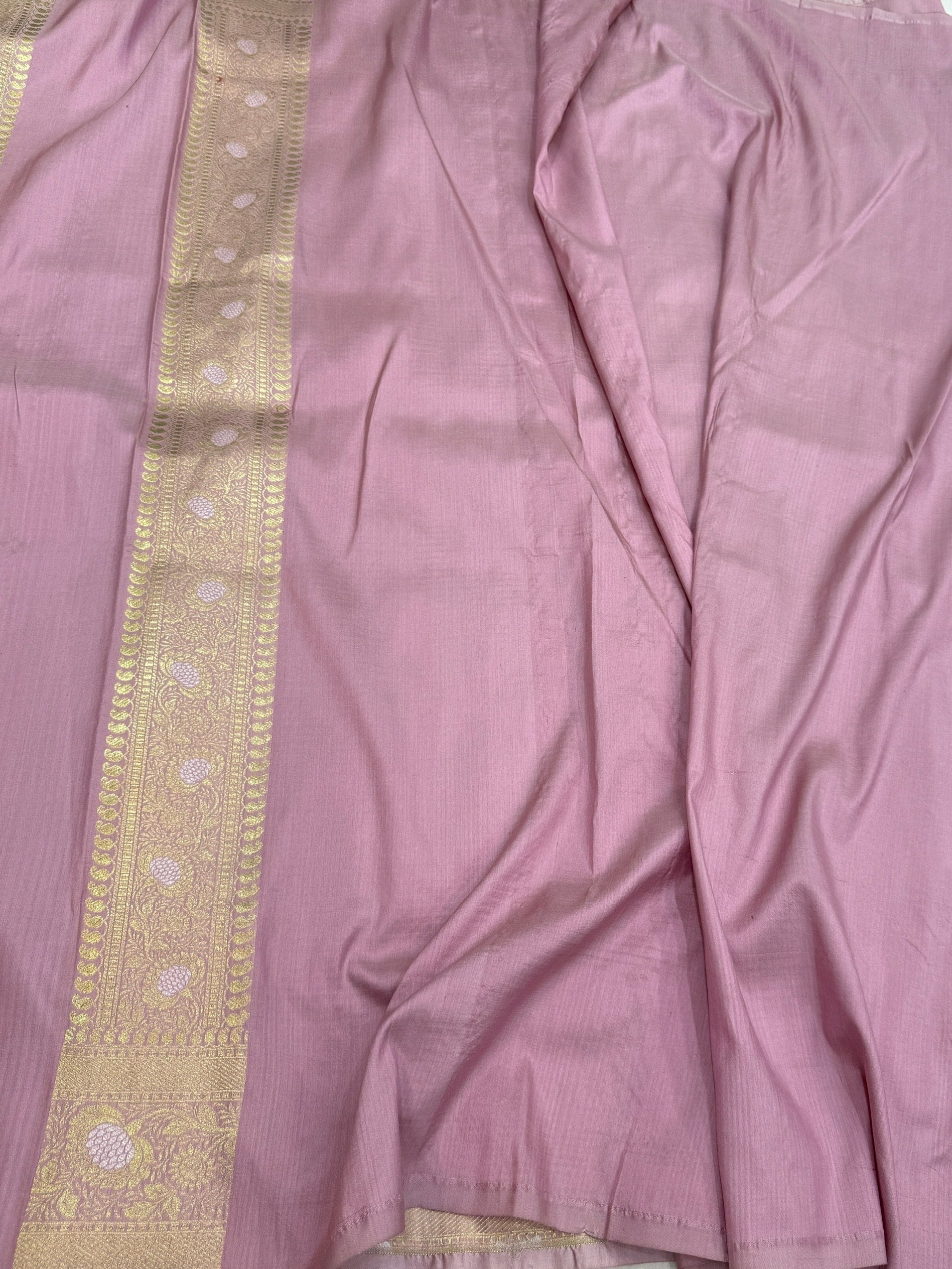 Blush Pink Sona Rupa Banarasi Pure Katan Silk Saree