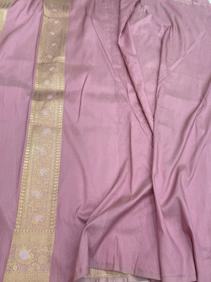 Blush Pink Sona Rupa Banarasi Pure Katan Silk Saree
