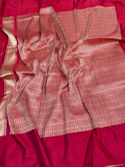 Rani Red Handwoven Pure Banarasi Silk Saree