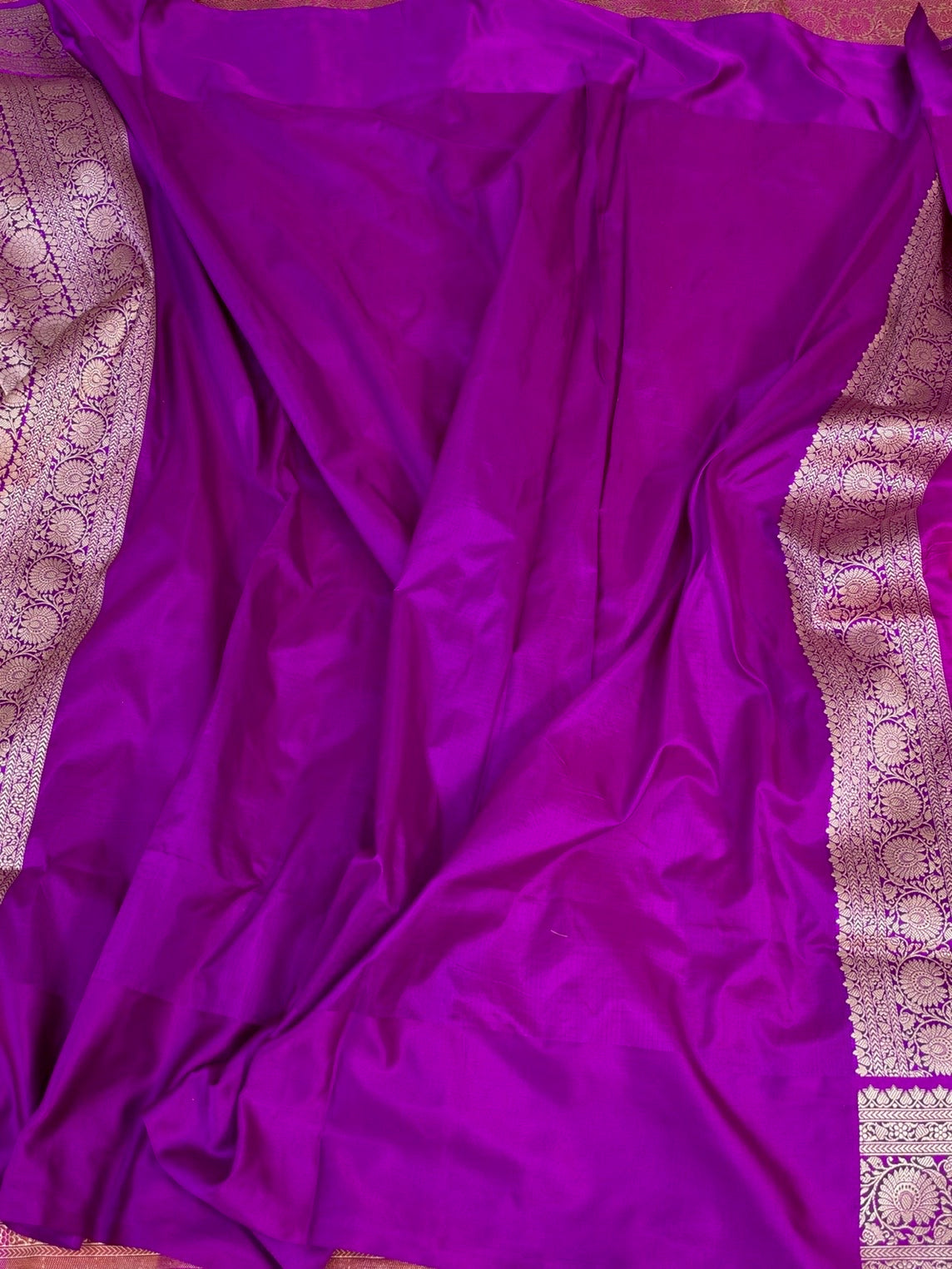 Purple Rangkaat Banarasi Pure Katan Silk Saree