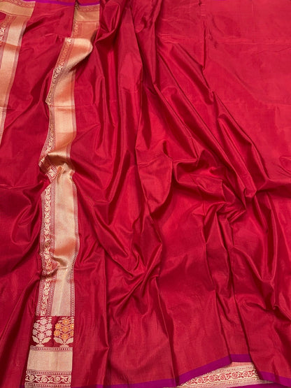 Red Handwoven Banarasi Pure Silk Saree