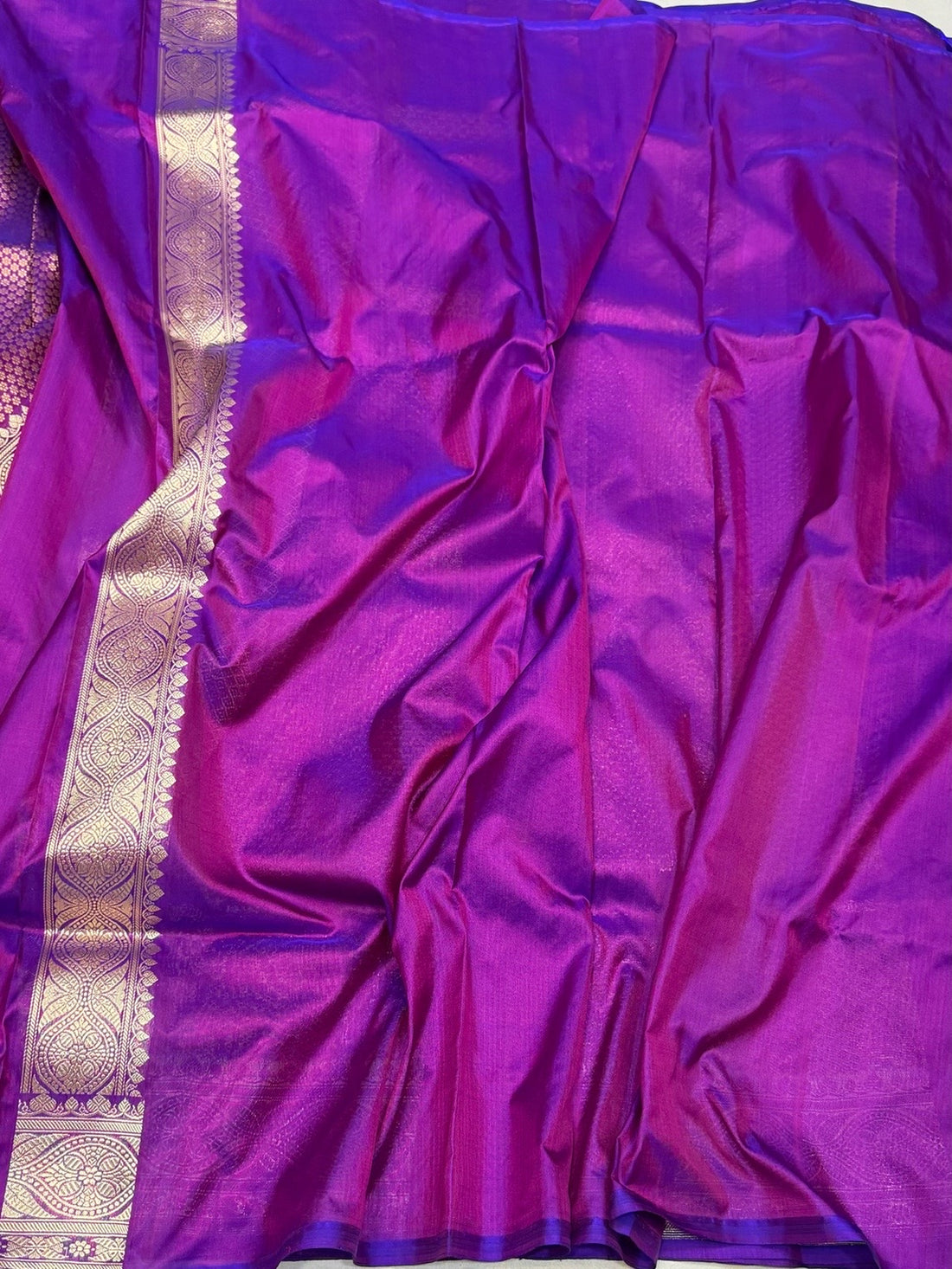 Purple Pure Banarasi Silk Brocade Saree in Katan Mulberry Silk