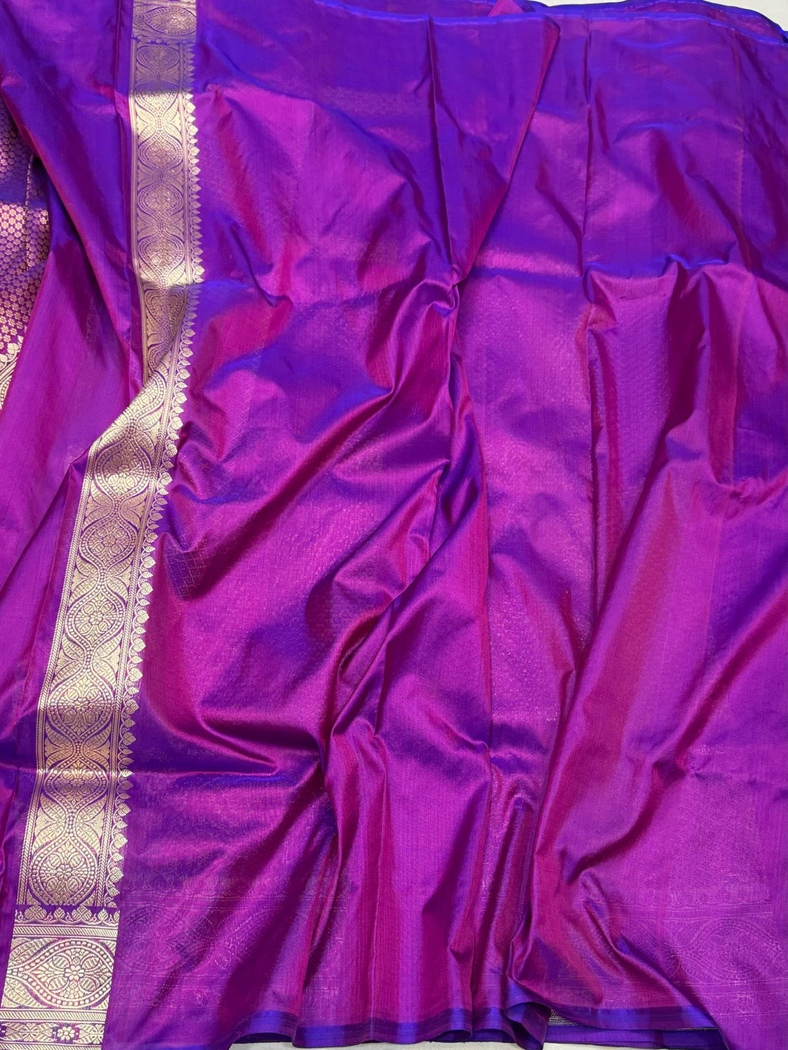Purple Pure Banarasi Silk Brocade Saree in Katan Mulberry Silk