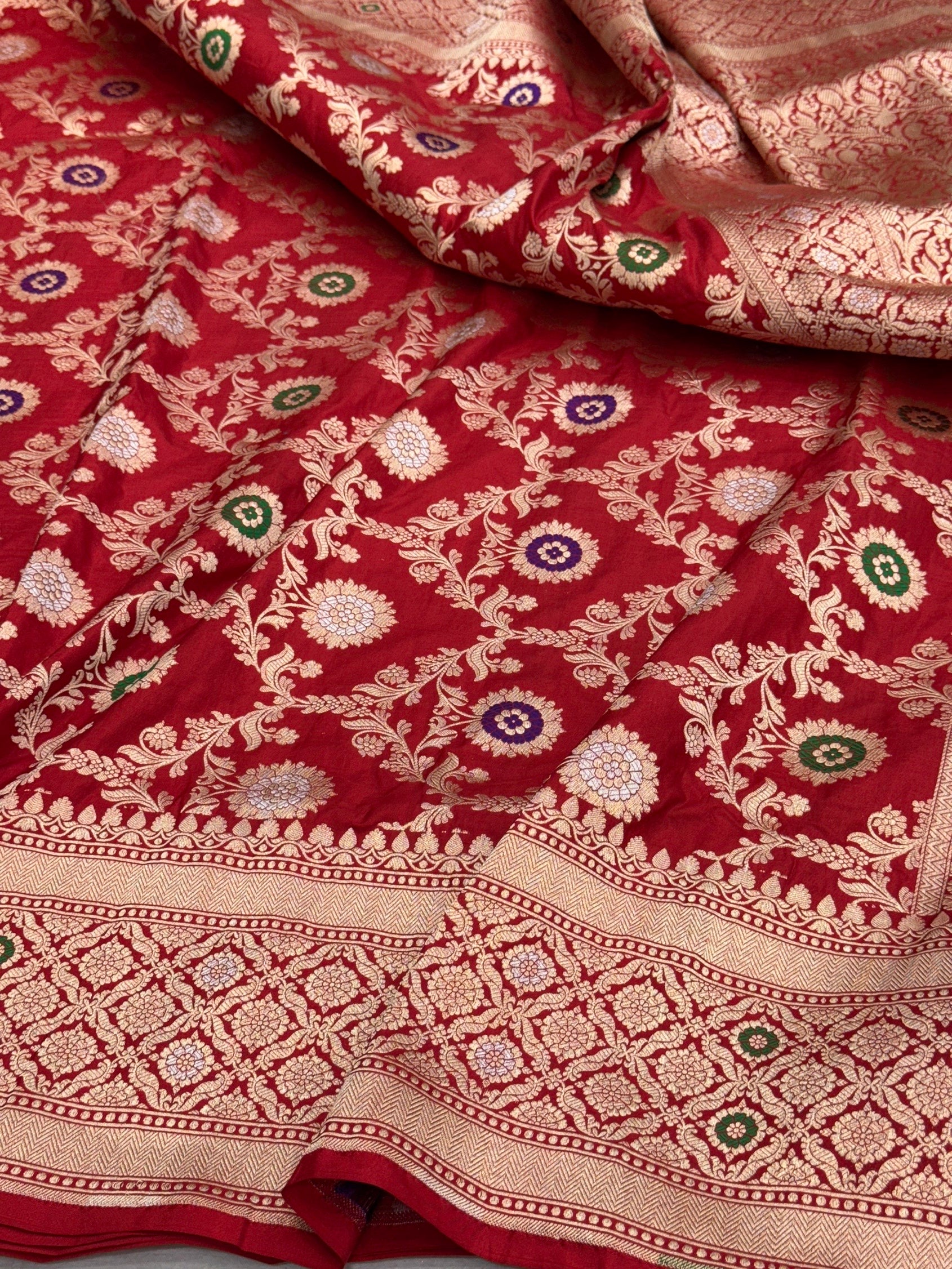 Banarasi Minakari Pure Katan Silk Saree | Pure Silk | Minakari Work | Cutwork Technique | Banarasi Katan Silk Saree