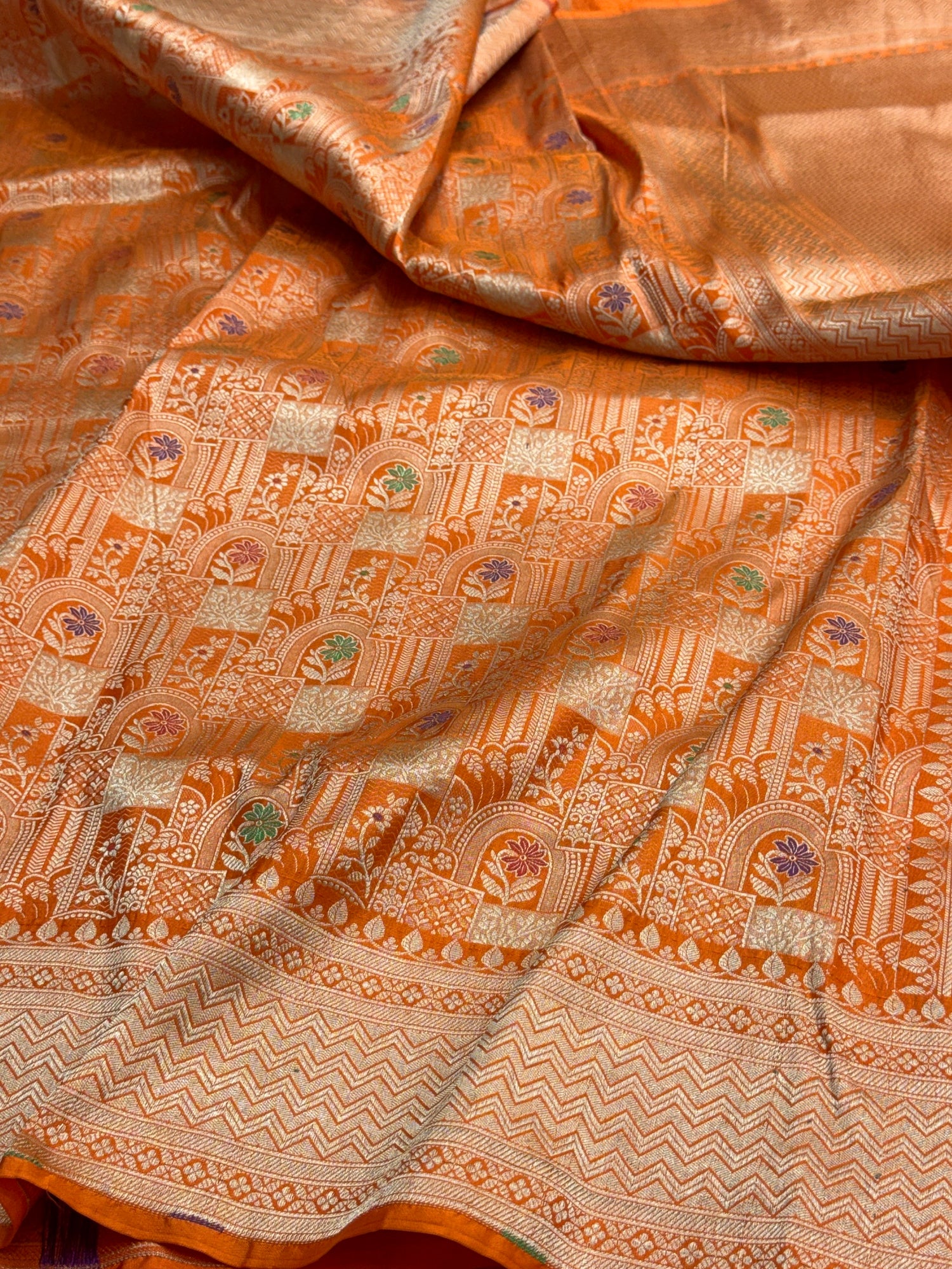 Banarasi Minakari Pure Silk Brocade Saree | 100% Pure Katan Silk