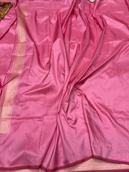 Gajiri Pink Handwoven Pure Banarasi Silk Saree