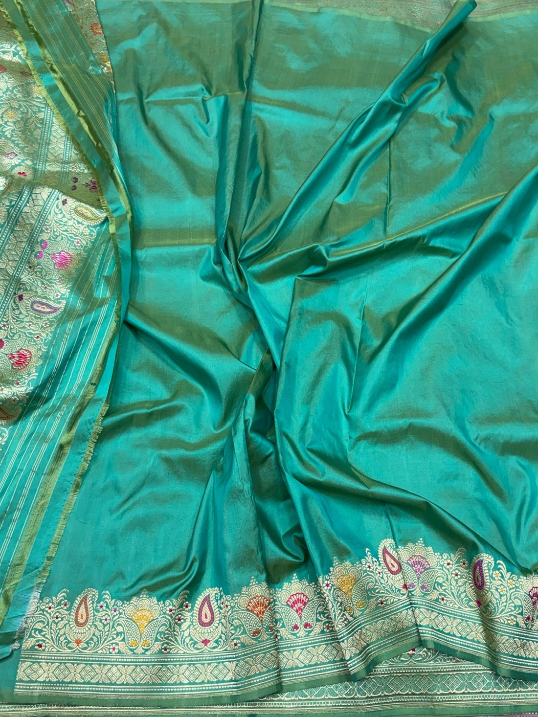 Sea Green Handwoven Pure Banarasi Silk Saree