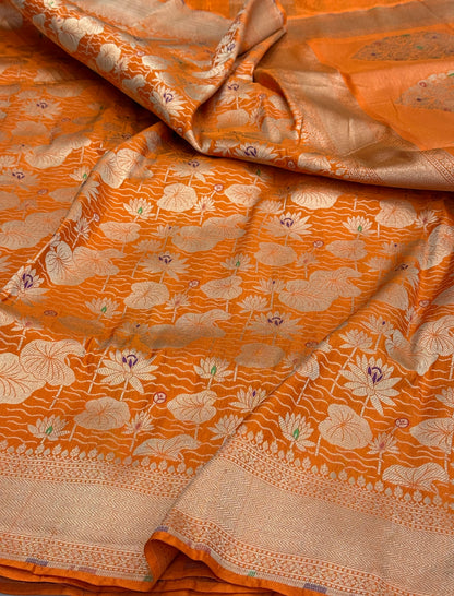 Banarasi Minakari Pure Silk Brocade Saree – Katan Silk with Intricate Minakari &amp; Rich Brocade Weave