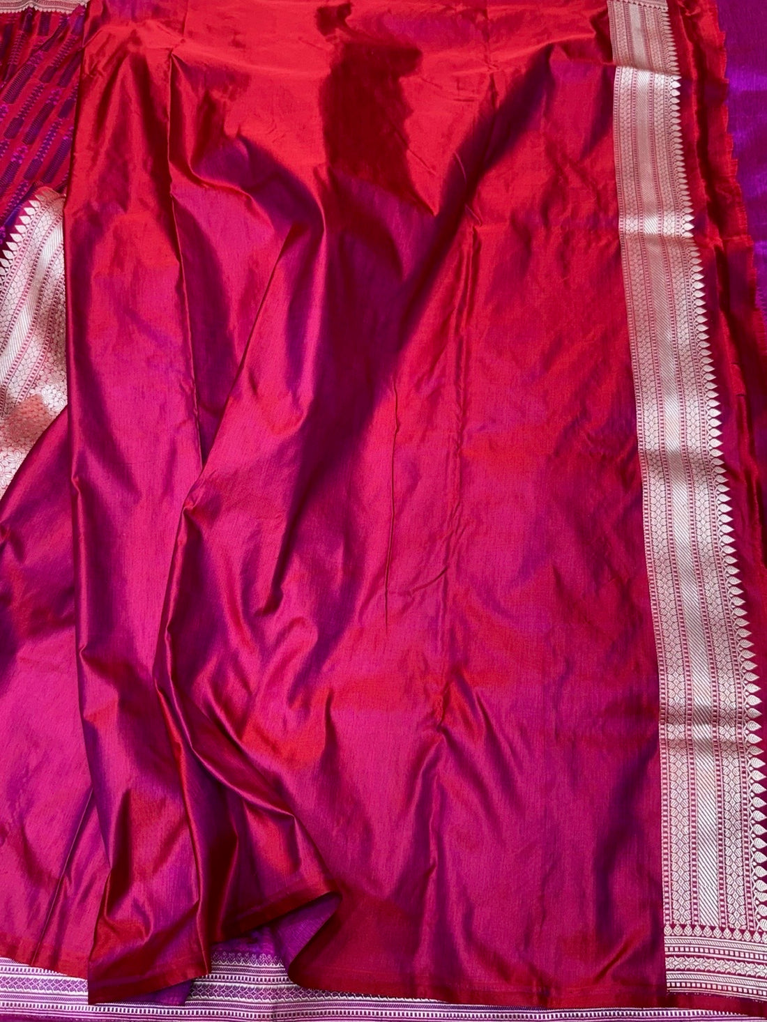 Red Handwoven Pure Banarasi Satin Silk Saree