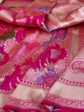Rani Pink Rangkaat Pure Banarasi Katan Silk Saree