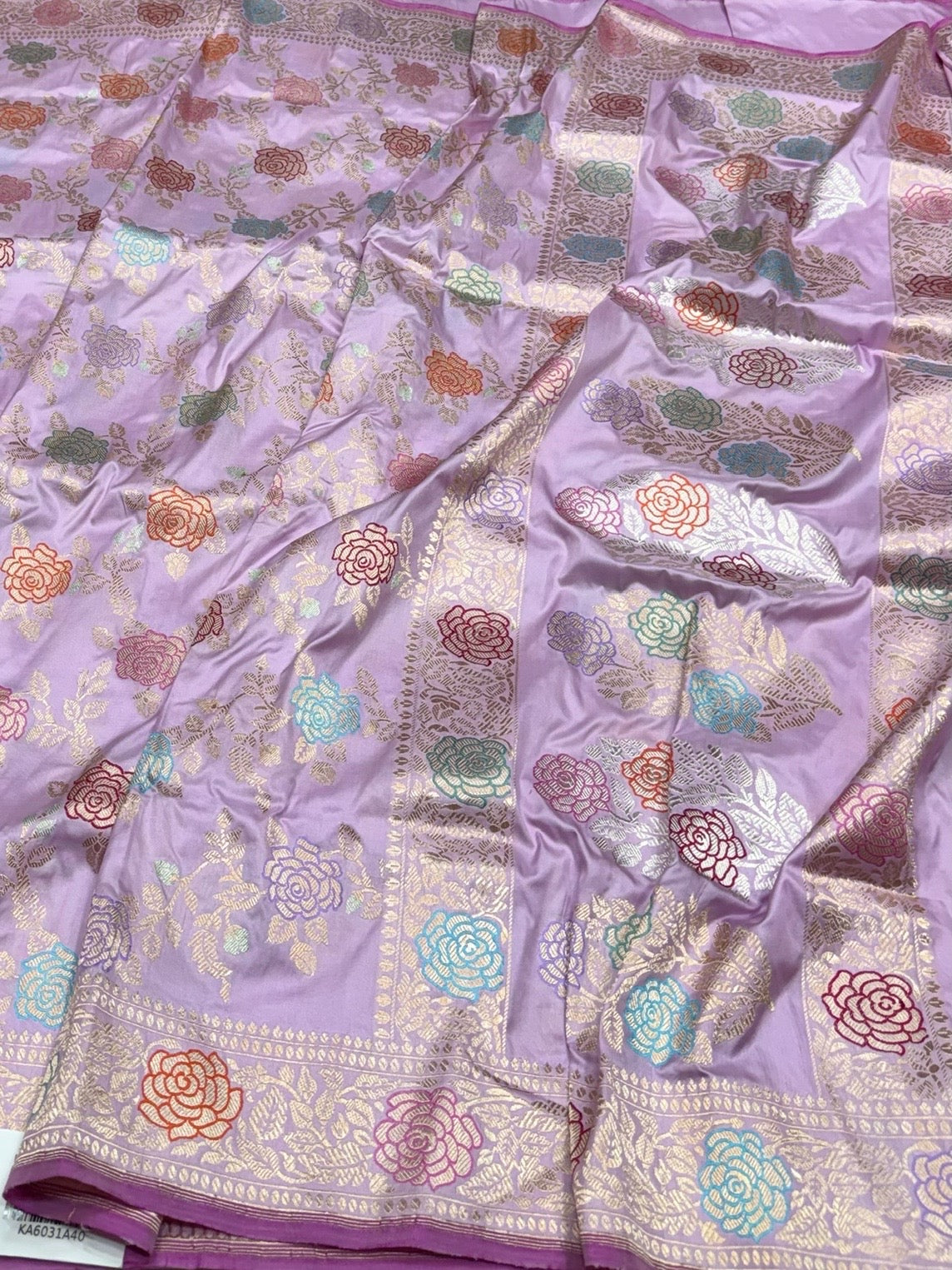 Lavender Handwoven Pure Banarasi Silk Saree