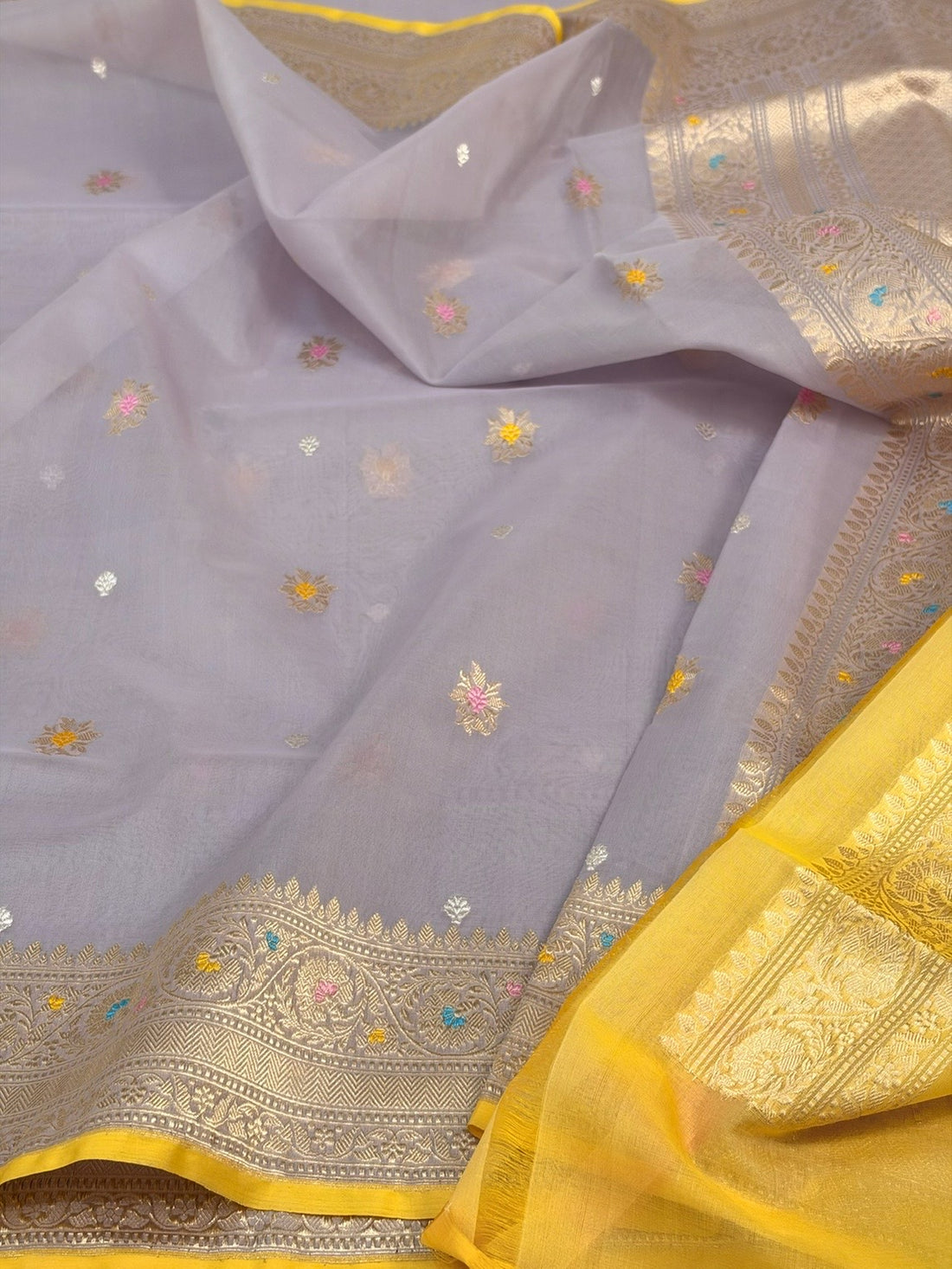 Mauve Handwoven Banarasi Pure Organza Silk Saree