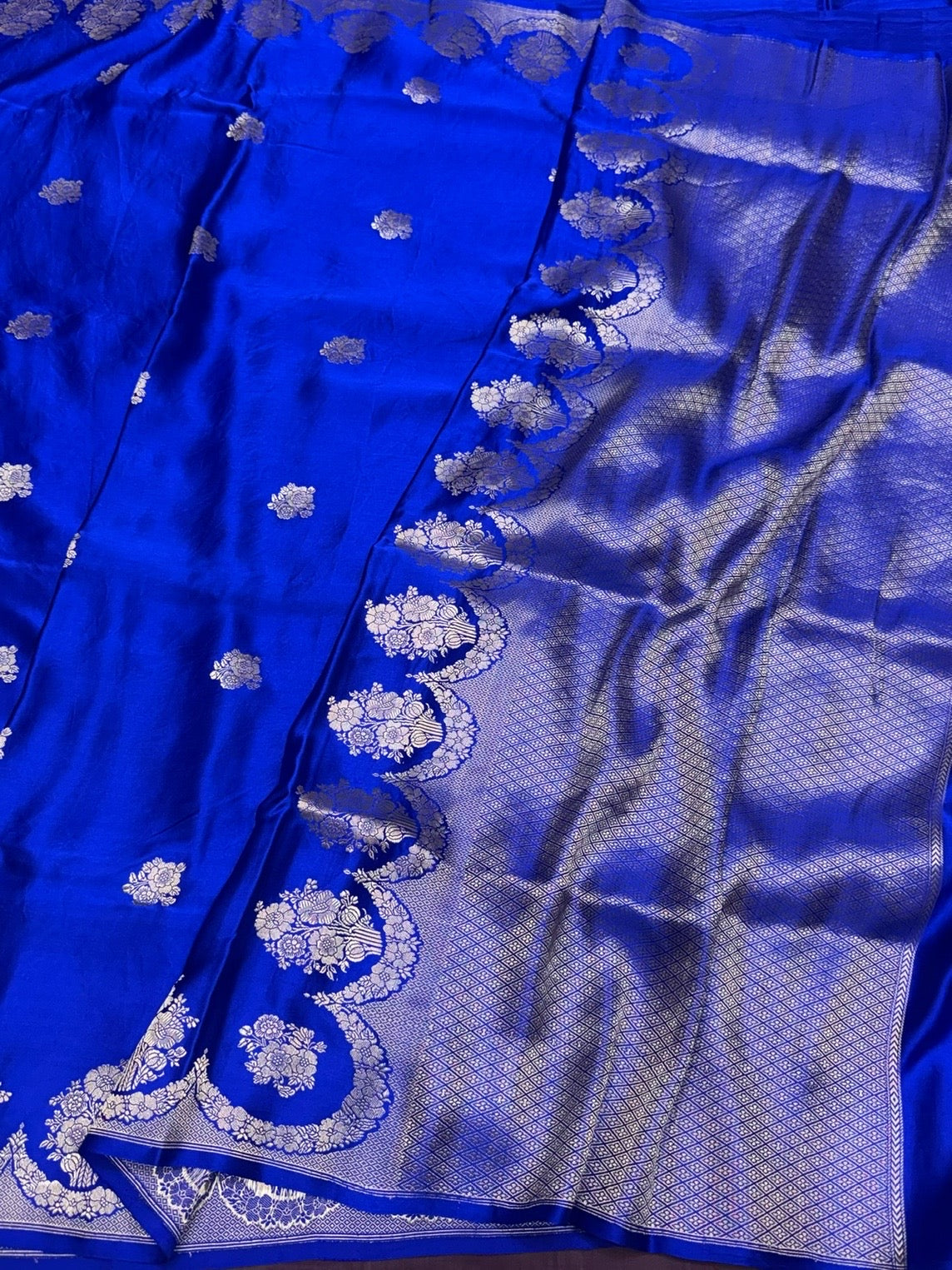 Royal Blue Handwoven Pure Mashru Saree