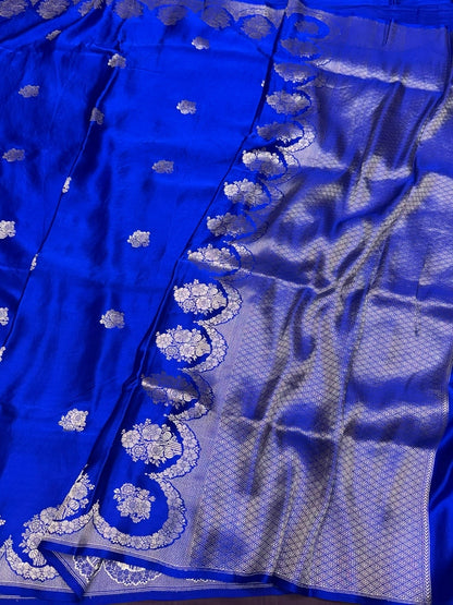 Royal Blue Handwoven Pure Mashru Saree
