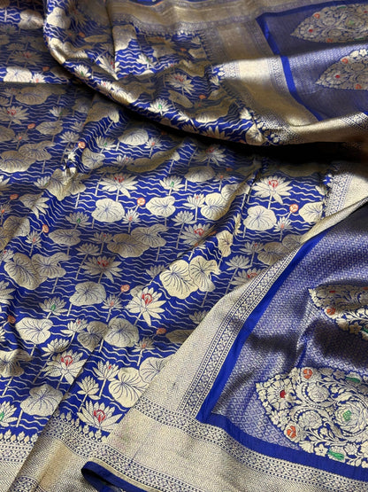 Banarasi Minakari Pure Silk Brocade Saree – Katan Silk with Intricate Minakari &amp; Rich Brocade Weave