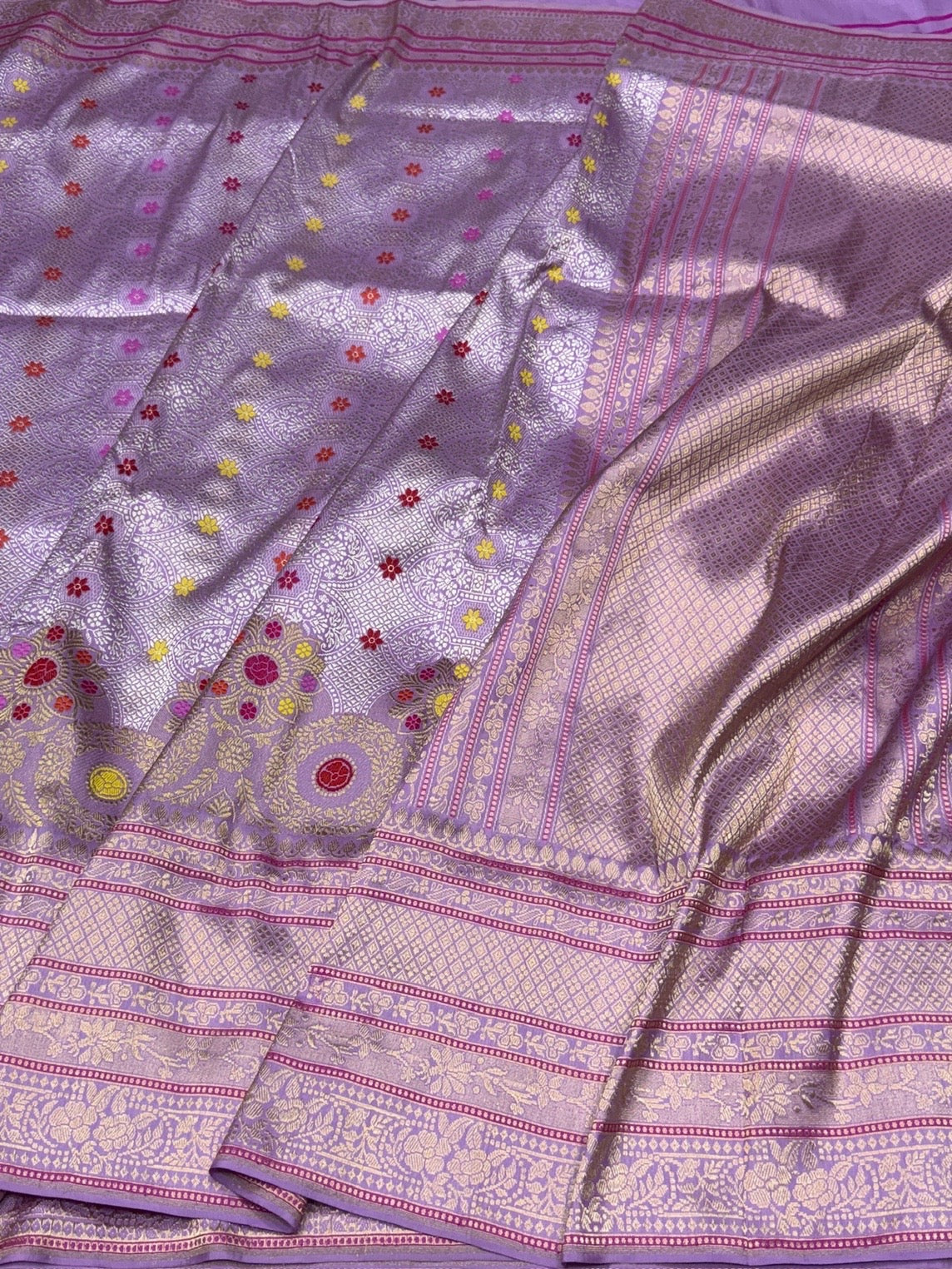 Lavender Handwoven Pure Banarasi Silk Saree