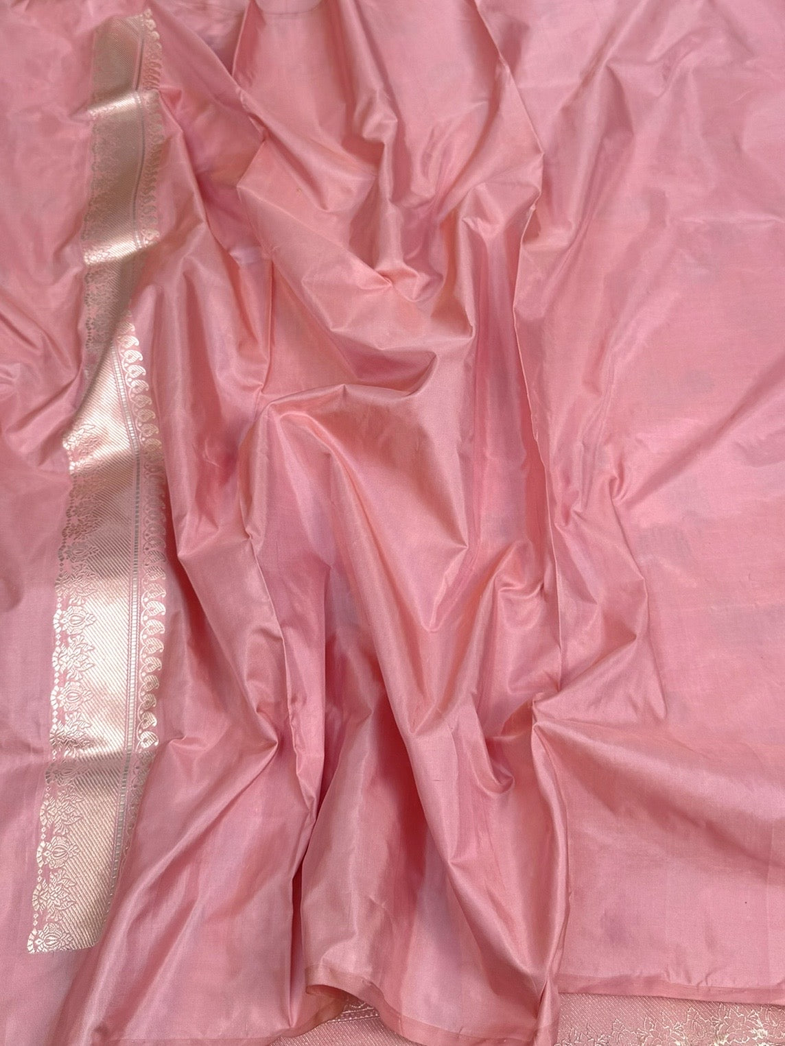 Peach Handwoven Pure Banarasi Katan Silk Saree
