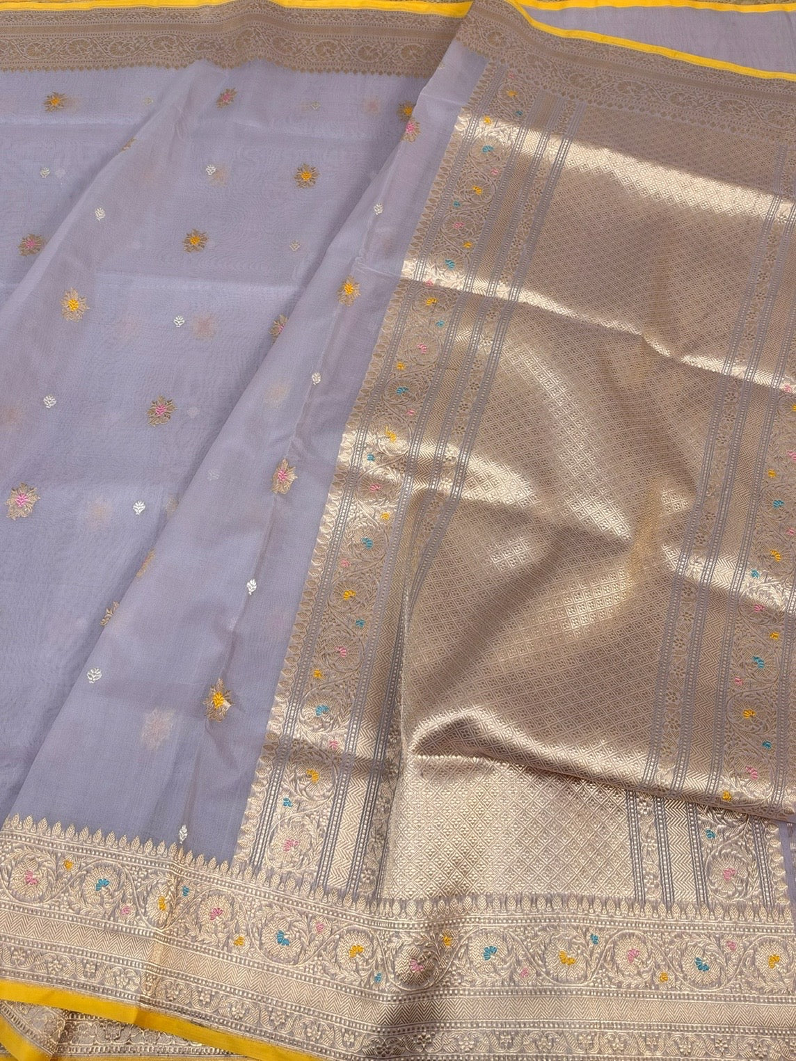 Mauve Handwoven Banarasi Pure Organza Silk Saree