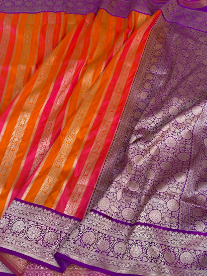 Purple Rangkaat Banarasi Pure Katan Silk Saree