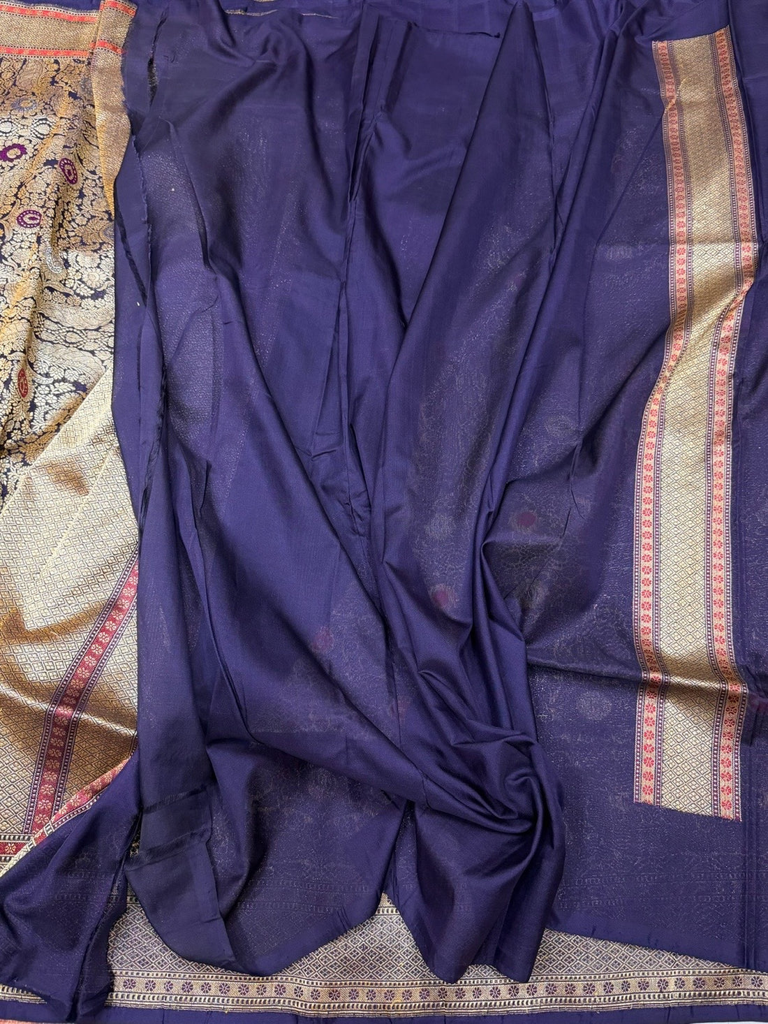 Purple Handwoven Pure Banarasi Brocade Silk Saree – Luxury Meenakari Work