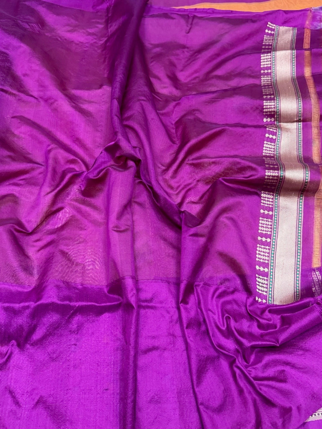 Orange Handwoven Pure Banarasi Tissue Saree