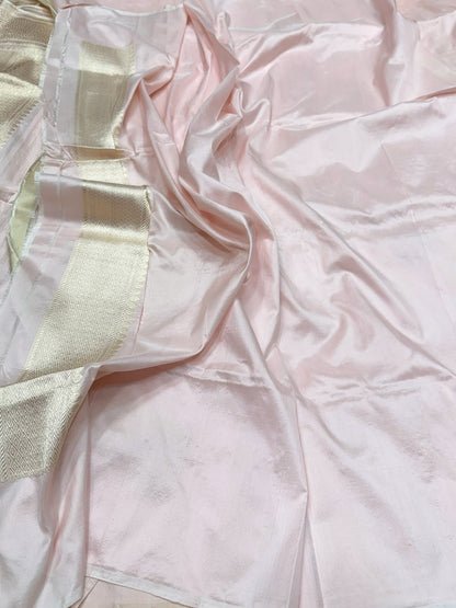Baby Pink Handwoven Pure Silk Saree