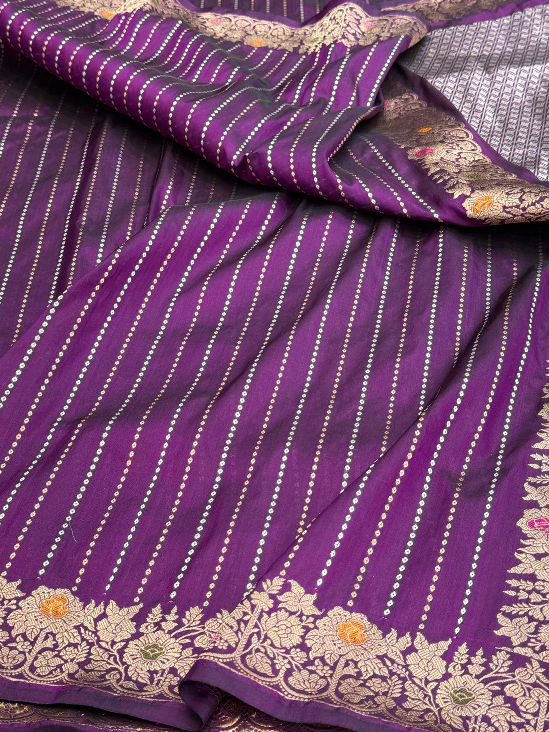 Magenta Handwoven Pure Banarasi Silk Saree | Pure Katan Silk | Kadwa Weave | HMR Handlooms