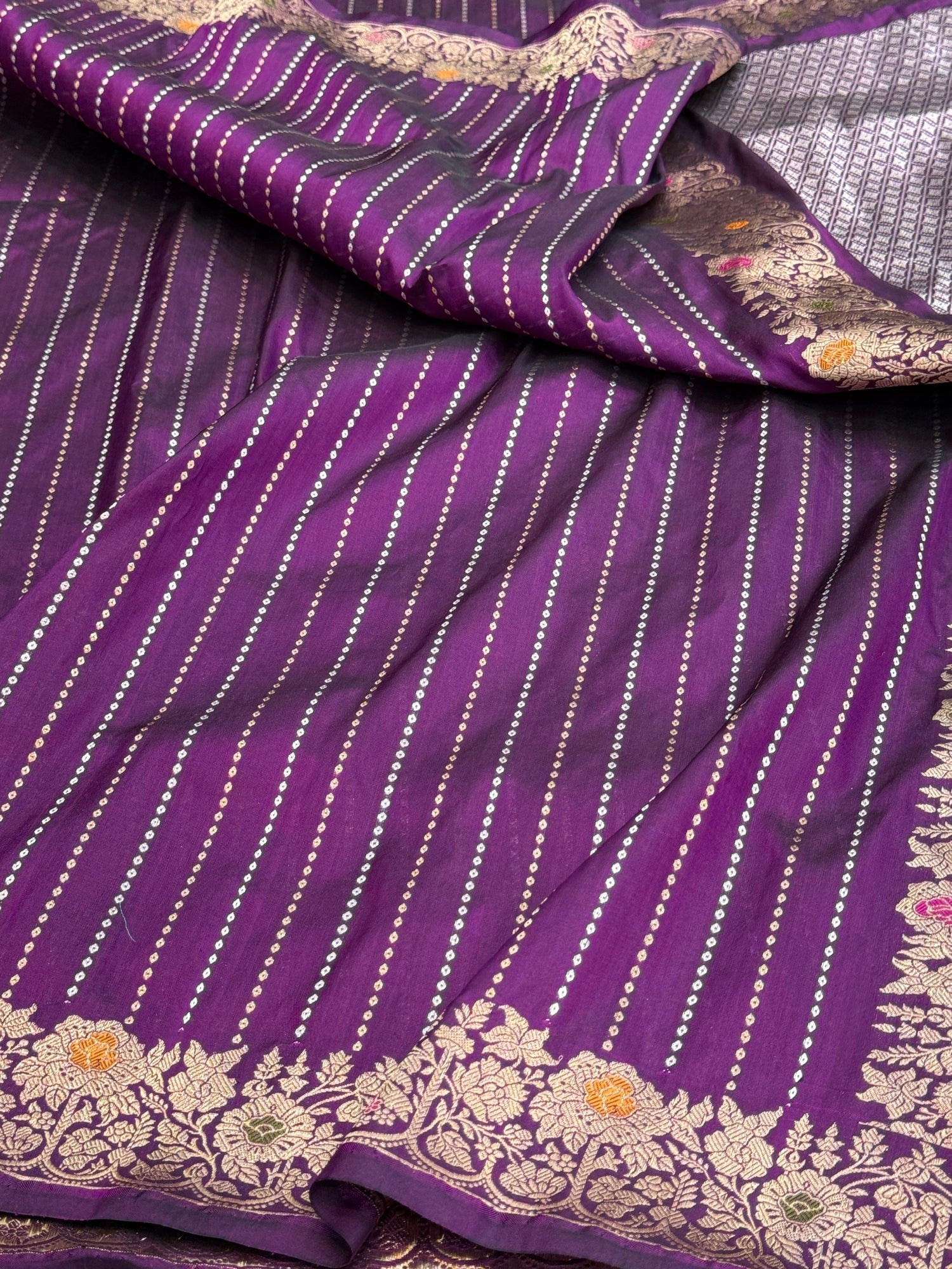 Magenta Handwoven Pure Banarasi Silk Saree | Pure Katan Silk | Kadwa Weave | HMR Handlooms