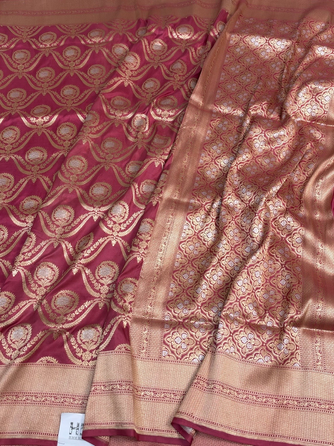 Gajiri Pink Banarasi Sona Rupa Pure Katan Silk Saree