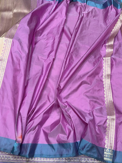 Pastel Pink Handwoven Banarasi Pure Silk Brocade Saree
