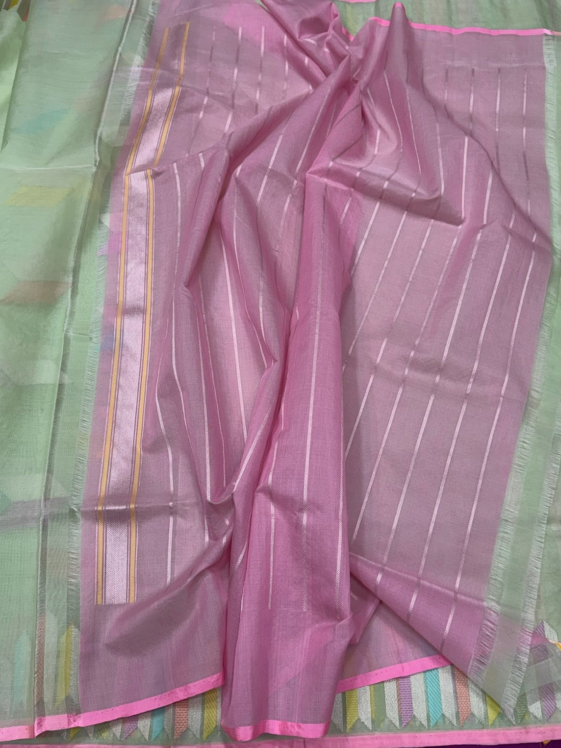 Pista Green Handwoven Pure Organza Silk Saree